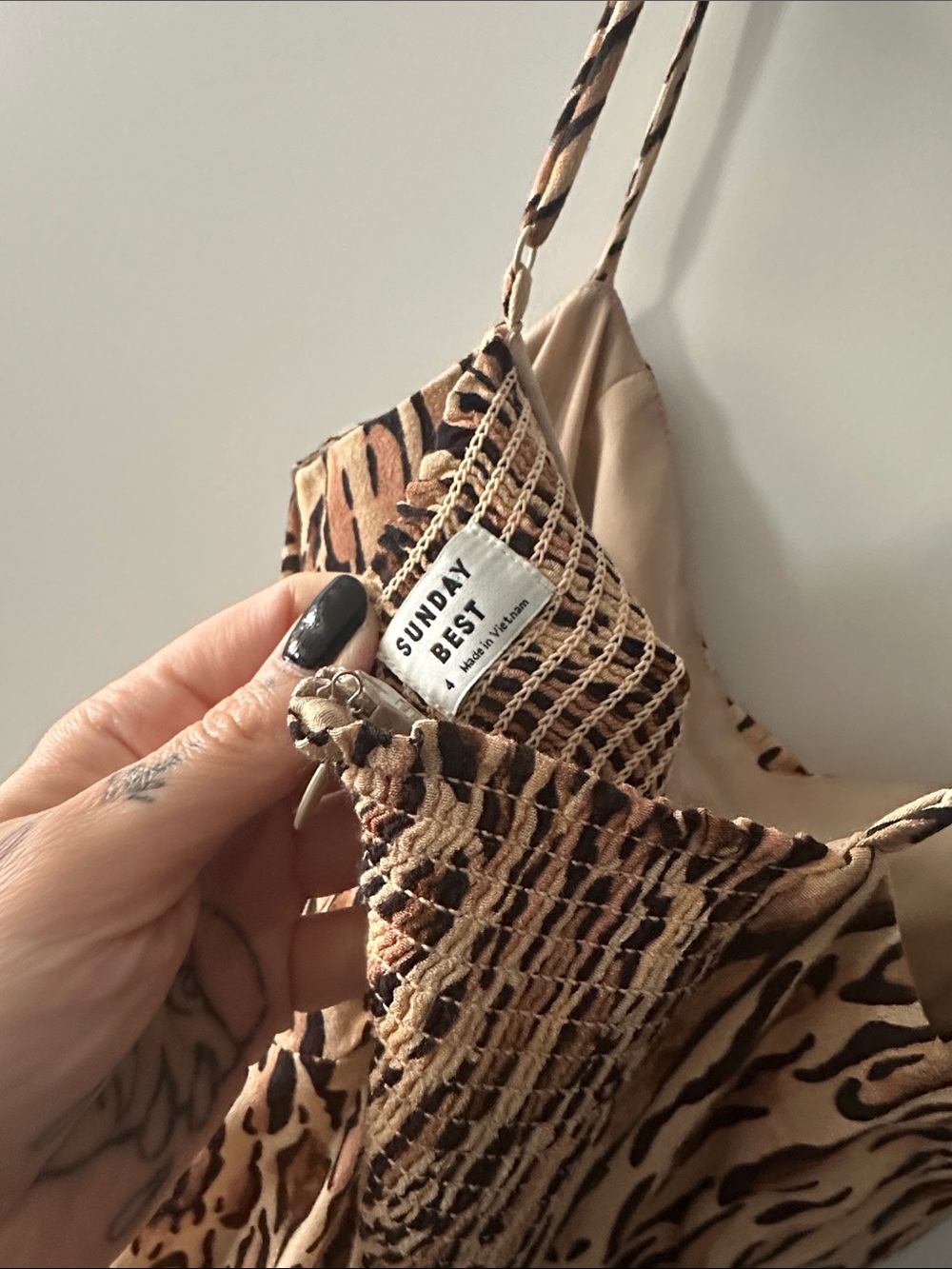 Aritzia Sunday Best Leopard Chiara Side Slit Mini Dress Size 4 - Picture 6 of 6